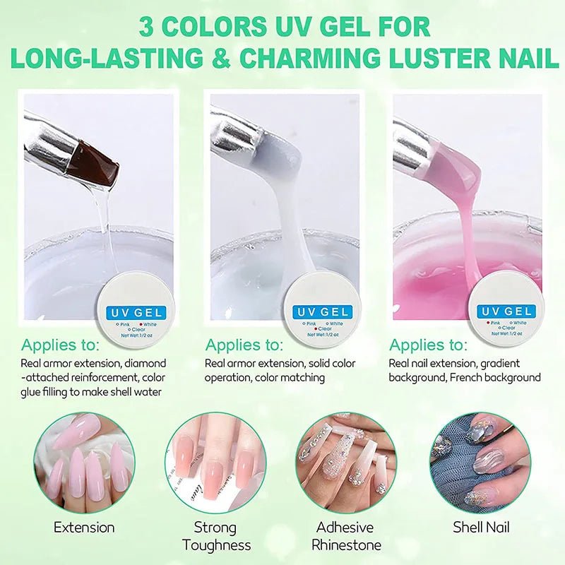 Acrylic Nail Kit Acrylic Powder With Acrylic Liquid For Gel Nails With UV Lamp For Gel Nails Set DIY Gifts For Women - silverfoxgoods